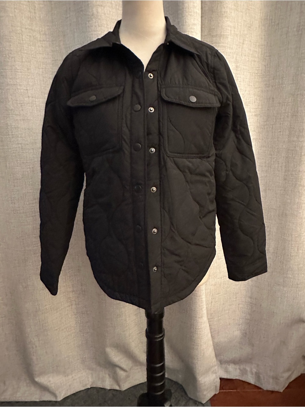 Love Tree Black Quilted Shirt Jacket